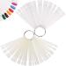 100PCs Nail Art Tips Sticks Fan -shaped nail color display panel nail pattern sticks nail polish display tools with a metal ring for nail studio and beginners