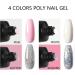 Poly Nail Gel Kit 4 Colors with Slip Solution | Glitter Builder Gel Nail Extension Set for Beginners | French Manicure Gift 4 Colors- Set B - Buy Online on GoSupps.com