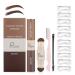 Eyebrow Stamp Stencil Kit 2 Colors One Step Brow Trio Makeup Set with 10 Eyebrow Stencils  1 Brush and 1 Razor  Easy Color  Waterproof and Long Lasting  Newly Eyebrow Color Makeup Kit (Brown and Medium Brown)