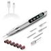 TIHONI Professional 30000RPM Cordless Electric Acrylic Nail Drill Rechargeable Portable E File Machine for Gel Nails Shape Carve Polish Manicure Pedicure with 6 Bits for Beginner and Salon (Silver)