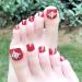 Buy Fairvir Red Rhinestone Artificial Nails - Short Acrylic Fake Toenails 24 Art Tips for Women & Girls International Shipping - Buy Online on GoSupps.com