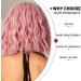 Esmee Short Wave Pink Bob Wig | Shoulder Length Curly Wavy Synthetic Cosplay Wig for Women 12 Inches - Pack of 1 - Buy Online on GoSupps.com