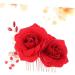 FRCOLOR Wedding Rose Flower Hair Comb Bridal Floral Hair Headpiece rose Bridal Rose hair comb s for women Silk Rose comb flower headband hair barrettes for women bride flower hairpin - Buy Online on GoSupps.com
