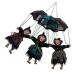 HOMSFOU 3pcs witch gifts glow toys halloween props witch decor Hanging Witch Ornament Halloween Tree Hanging Halloween Party Decor parachute decorate black clothes supplies plastic Without