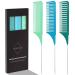 3 sizes strand ridge hair ridge tail comb for hairdressing salon professional antistatic hairdressing bangs rattail comb for hair melting and dyeing styling for men women 3PCs blue