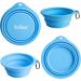 Petbonus Foldable Dog Bowls - 2 Pack Silicone Travel Water & Feed Bowls for Dogs | Leak-Proof & Portable with Carabiners - Light Blue & Light Green (600ml) - Buy Online on GoSupps.com