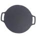 Yalych Round Nonstick Grill Pans for Stove Tops Frying Pan with Handles Portable BBQ Grill Pan BBQ Pan Plate Cast Iron Skillet for Kitchen Outdoor Black Frying pan