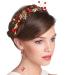 Drokit Red Flower Tiara Bridal Headpiece and Earrings Set - Wedding Hair Jewelry and Accessories - Buy Online on GoSupps.com