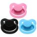 CutiePlusU Adult Size Pacifier - Large Nipple Shield 3 Paci Pack - Pink/Blue/Black