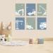 Waschilkind Construction Vehicles Poster Set - 8 A4 Posters for Kids' Room | Excavators Cranes Trucks & More in Blue & Green - Perfect for Baby & Boys D cor | Unframed - Buy Online on GoSupps.com