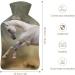 White Horse Hot Water Bottle with Plush Cover | Hand Warmer for Adults & Children | 26.5x15.3cm - Shop Now! - Buy Online on GoSupps.com