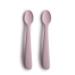 Mushie Silicone Baby Feeding Spoons | 1x Set of 2 Silicone Feeding Spoons for Babies & Toddlers | Material: Food Grade Silicone | Dishwasher Safe (Soft Lilac)