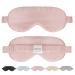 100% Mulberry Silk Black Out Cooling Sleep Eye Mask for Women/Men/Travel/Airplane Pink Pink-small