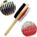 Double Sided Wooden Dog Brush for Grooming & Cleaning | 2-in-1 Pin & Bristle Soft Pet Hair Brush for Dogs & Cats | Long or Short Haired | Eco-Friendly - Buy Online on GoSupps.com
