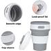 2Pcs Silicone Collapsible Travel Cup Set | Foldable Drinking Cups with Lids for Adults & Kids - Portable Camping Cups | Reusable & Leakproof Silicone Cups - Buy Online on GoSupps.com