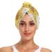 Cute Chick Yellow Hair Towel 2 Pack Super Absorbent Hair Drying Towel Quick Dry Hair Turbans Head Towel with Button Twisty Wrap for Women Girls