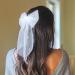 Vakkery Bridal Hair Bow Veil White Tulle Bow Hair Clip with Pearl Wedding Bachelorette Party Decoration Hair Accessories for Women - Buy Online on GoSupps.com
