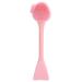 Raguso Manual Silicone Face Scrubber Facial Cleansing Brush Silicone DIY Blending Pen Makeup Cleaning Brush(Pink)