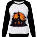 Halloween Costumes Printed Fashionable Casual Long Sleeved Zipper Round Neck Hoodies Sweater Tops Womens Hoodies Black Medium - Buy Online on GoSupps.com
