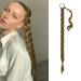 BARSDAR 86cm long braided ponytail extension rubber just wrapped braid hair extensions ponytail DIY natural soft synthetic hair part for women 86cm (pack of 1) 12m24# light golden brown pale gold blonde evenly mix