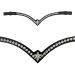 Leone Equipment Browband Horse Glitter in Gift Box (Cob/Thoroughbred Silver Stones/Black Leather)