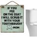 Funny Bathroom Wall Sign Decor - Humorous Art Chief - If You Pee on the Seat I Scrub It with Your Toothbrush! - Puchen Light Green - Perfect for International Shipping - Buy Online on GoSupps.com