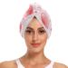 Pink Scallop Hair Towel 2 Pack Super Absorbent Hair Drying Towel Quick Dry Hair Turbans Head Towel with Button Twisty Wrap for Women Girls