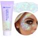 MEICOLY White Body Glitter,Face Glitter Gel,Mermaid Sequins Self-Adhesive Glitter Face Paint Gel,Chunky Glitter Eye Lip Hair Nail Festival Rave Accessories,Sparkling Body Glitter Gel for Women,50g 06 body glitter