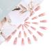 Shop Ballerina False Nails - 24 Long Coffin Glitter Press-On Nails | Pink Snow Christmas Jewelry | Full Cover Fake Nails for Women & Girls - Buy Online on GoSupps.com