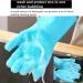 Dishwashing Gloves Silicone Multifunctional Reusable Housework Gloves Thick Heat Insulation Cleaning Magic Kitchen Gloves with Sponge Scrubbers for Washing Bathroom Kitchen Car and More (Blue) - Buy Online on GoSupps.com