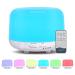 DIFFOFE 300ML Essential Oil Diffuser Cool Mist Air Aromatherapy Oil Diffuser with Remote Control 8 Hour Quiet Electric Home Diffuser 7 LED Light Colors Timer for Small Rooms Bedrooms White Wood Grain