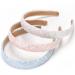 LONEEDY 3 Pack Glitter Sequins Hard Headbands for Kids & Women - Pink, Sky Blue, White - Buy Online on GoSupps.com