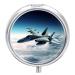 Round Pill Box Aircraft Fighter Jets Print 3 Compartment Medicine Pill Case Print Pill Organizer Decorative Metal Portable Pill Box Pocket Pill Box Style