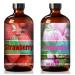 Magnolia Essential Oil 16 Fl Oz and Strawberry Essential Oil 16 Fl Oz - Magnolia & Strawberry Oil for Diffuser Aromatherapy Home Fragrance Skin & Hair Care DIY Candle & Soap Making Yoga