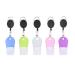 5-part silicone travel bottle set portable refill bottle with retractable carabiner leak-proof empty travel containers for liquid hand soap toilet articles 38 ml