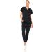 MediChic Mini Marilyn Women's Joggers Scrub Set Medical Nursing Stretch Flex V-Neck Jogger Scrubs Available in Over 20 Color Black Large