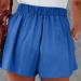 SHOPESSA Pleated Linen Shorts - Women's Casual Summer Beach Shorts - X-Large Blue - Buy Online on GoSupps.com