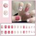 Square Short Fake Nail Full Cover with Glue Detachable French Heart Press on Nails 24 Pieces Finger Nail Art Tips for Nail Salons and Women DIY Nail Art - Buy Online on GoSupps.com
