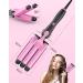 3 Barrels Hair Waver for Large Waves - 25mm Curling Iron with PTC Ceramic Barrels and Temperature Setting - Quick Heating, Heat-Resistant Glove Included (Pink) - Buy Online on GoSupps.com