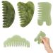 Natural Jade Comb Set - 4 Styles for Stress Relief Gua Sha Massage Gifts for Face Head & Body - Buy Online on GoSupps.com