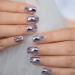 24pcs Metallic Chrome Short Length Press On Nails - Purple Solid Color Salon Manicure | High Shine Mirror Fake Nail Set - Round Tip Acrylic Nails - L5941-1 - Buy Online on GoSupps.com