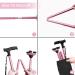 BigAlex Pink Folding Walking Cane with Quad Base - Adjustable Stick for Men/Women (30-35 inches) - Includes Carrying Bag - Buy Online on GoSupps.com
