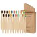 tiopeia 20 Pcs Kids Bamboo Toothbrush Ergonomic Biodegradable Handle Children Toothbrushes Kids Toothbrushes