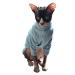 Bonaweite Hairless Cats Vest Turtleneck Sweater, Breathable Adorable Cat Wear Shirt Clothes, Cat's Pajamas Jumpsuit for Sphynx, Cornish Rex, Devon Rex, Peterbald L Blue