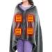USB electrically heated wrap shale heated warm scarf ceiling 3 steps Adjustable temperature heat-covering ceiling coral fleece 8 areas heated cloak 150 x 85 cm-dark gray