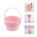 Makeup Brush Cleaning Mat Silicone Makeup Brush Holder Foldable Makeup Brush Scrubber Pad Cleaning Mat Drying Hook Daily Storage 3-in-1 Portable Makeup Tool (Pink)