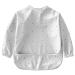 Baby Nom Baby Weaning Bib with Sleeves - Waterproof Baby Bibs for 6-12 Months for Baby Led Weaning Coverall Bibs for Baby Feeding Baby Bibs with Sleeves for Toddlers Apron Bibs for Babies Grey