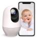 Nooie baby monitor 360 baby camera WiFi baby monitor with camera baby monitor with camera and cell phone app 1080p HD night vision AI tracking intercom compatible with Alexa and 2.4GHz WiFi
