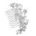 Housoutil Bridal Tiara Crystal Headpiece Vintage Silver Hair Side Combs Bridal Wedding Hair Comb Bridal Headpiece Crystal Hair Comb Vintage Alloy Hair Comb Wig Accessories Bride Pearl