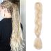 One Piece Braiding Hair Extensions Synthetic 24 Inch 100g Crochet Hair Braid Heat-Resistant - Bleach Blonde